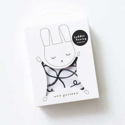 Câlin Lapin - Rubans - Doudou Bébé en Tissu Bio