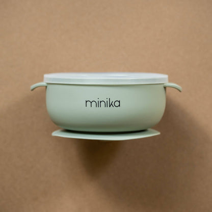Bol en silicone avec couvercle - Sauge