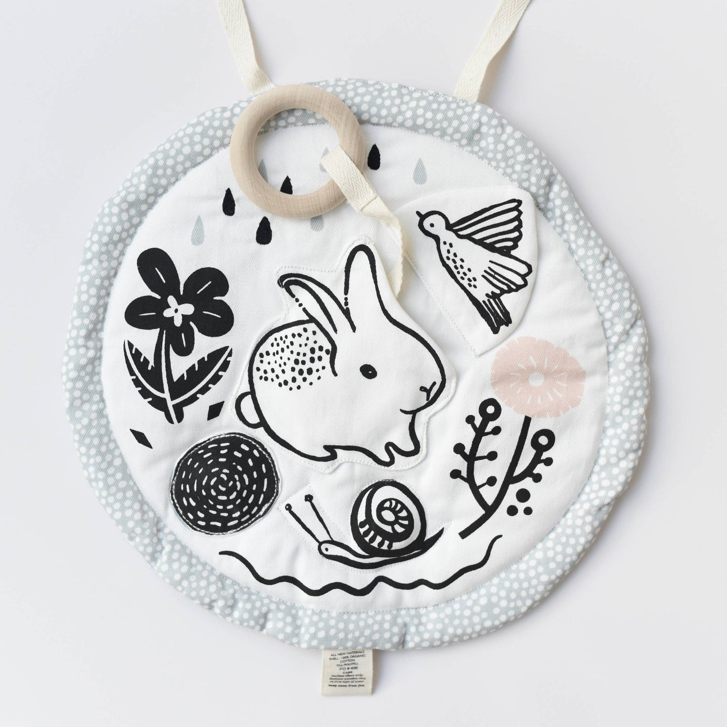 Tapis d'activité  pour bébé - Lapin, Oiseau, Fleur
