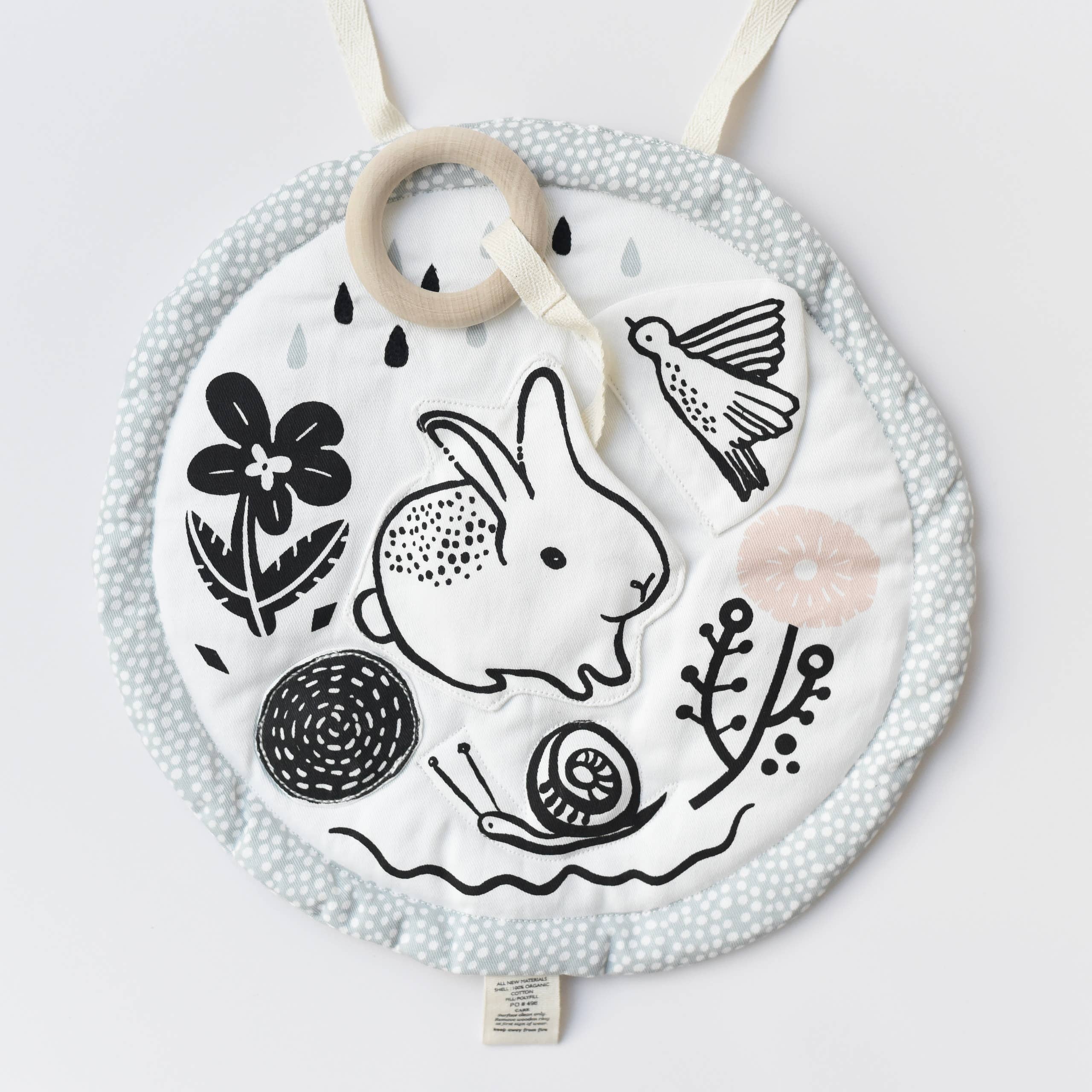 Tapis d'activité  pour bébé - Lapin, Oiseau, Fleur