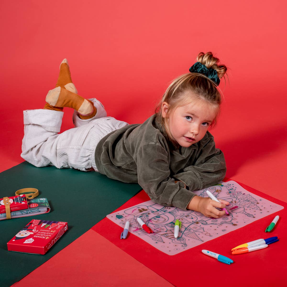 Set de coloriage réutilisable en silicone – Village de Noël