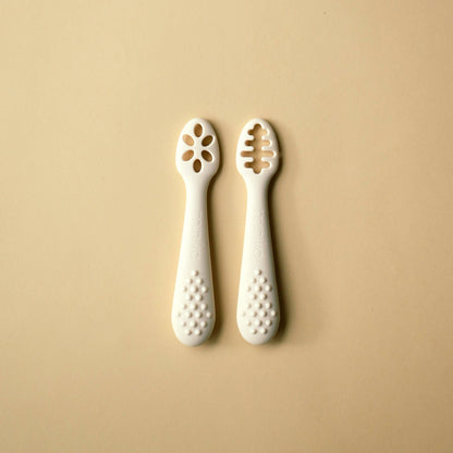 Cuillères d'apprentissage - Coquillage - Lot de 2