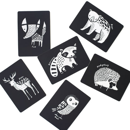Cartes d'art pour bébé - Animaux de la forêt - Cartes flash pour nourrissons