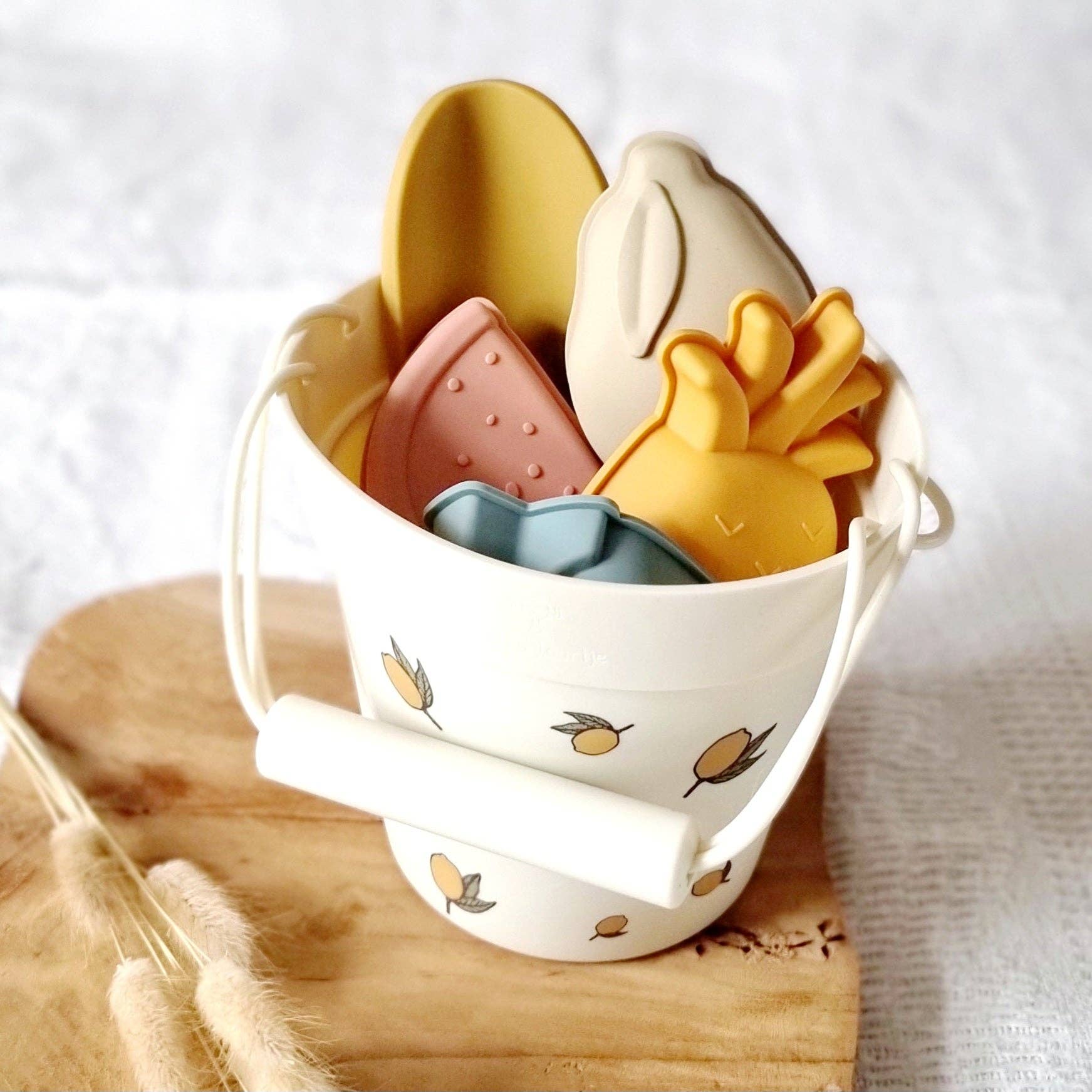Seau en silicone avec moules - Citron