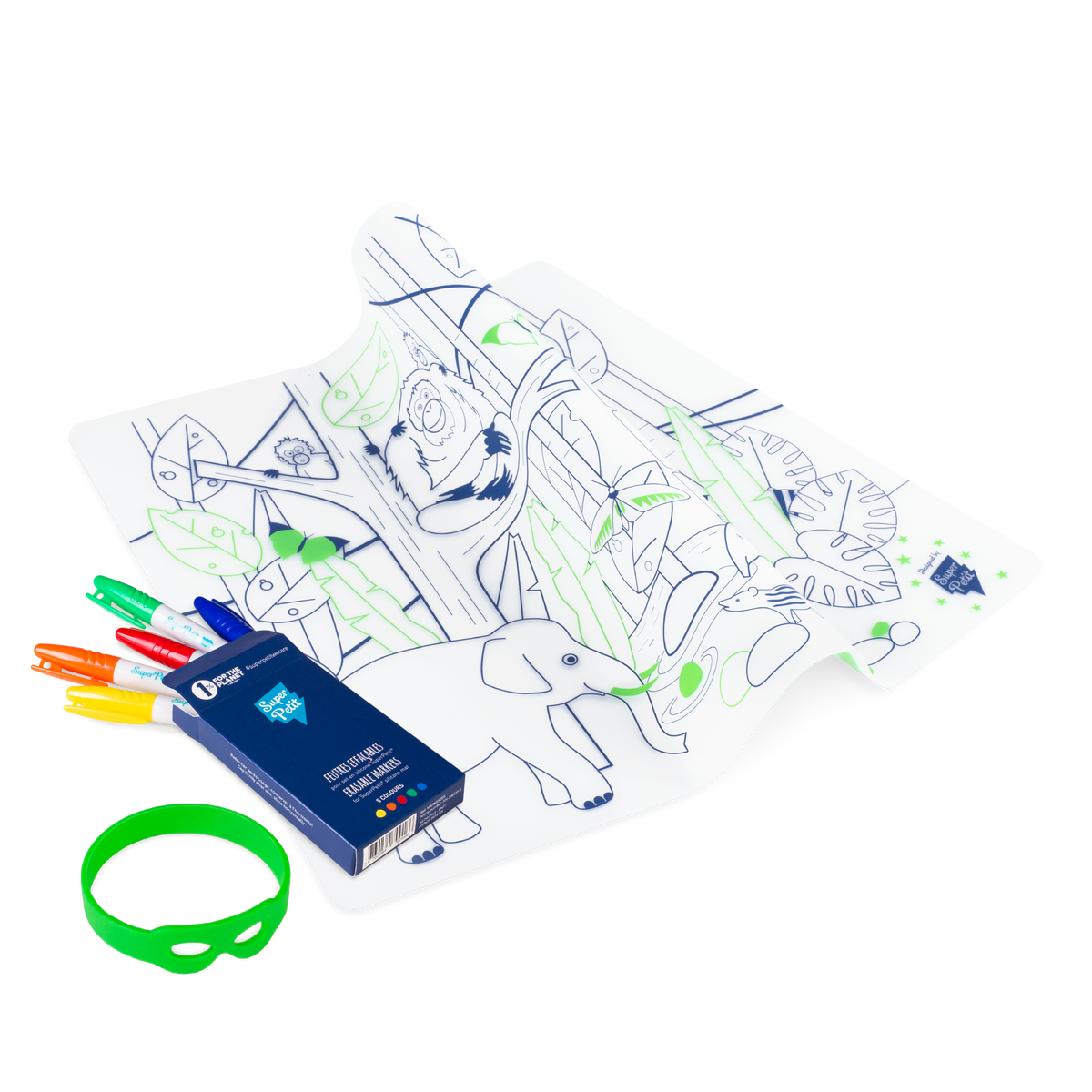Set de coloriage réutilisable en silicone – Jungle