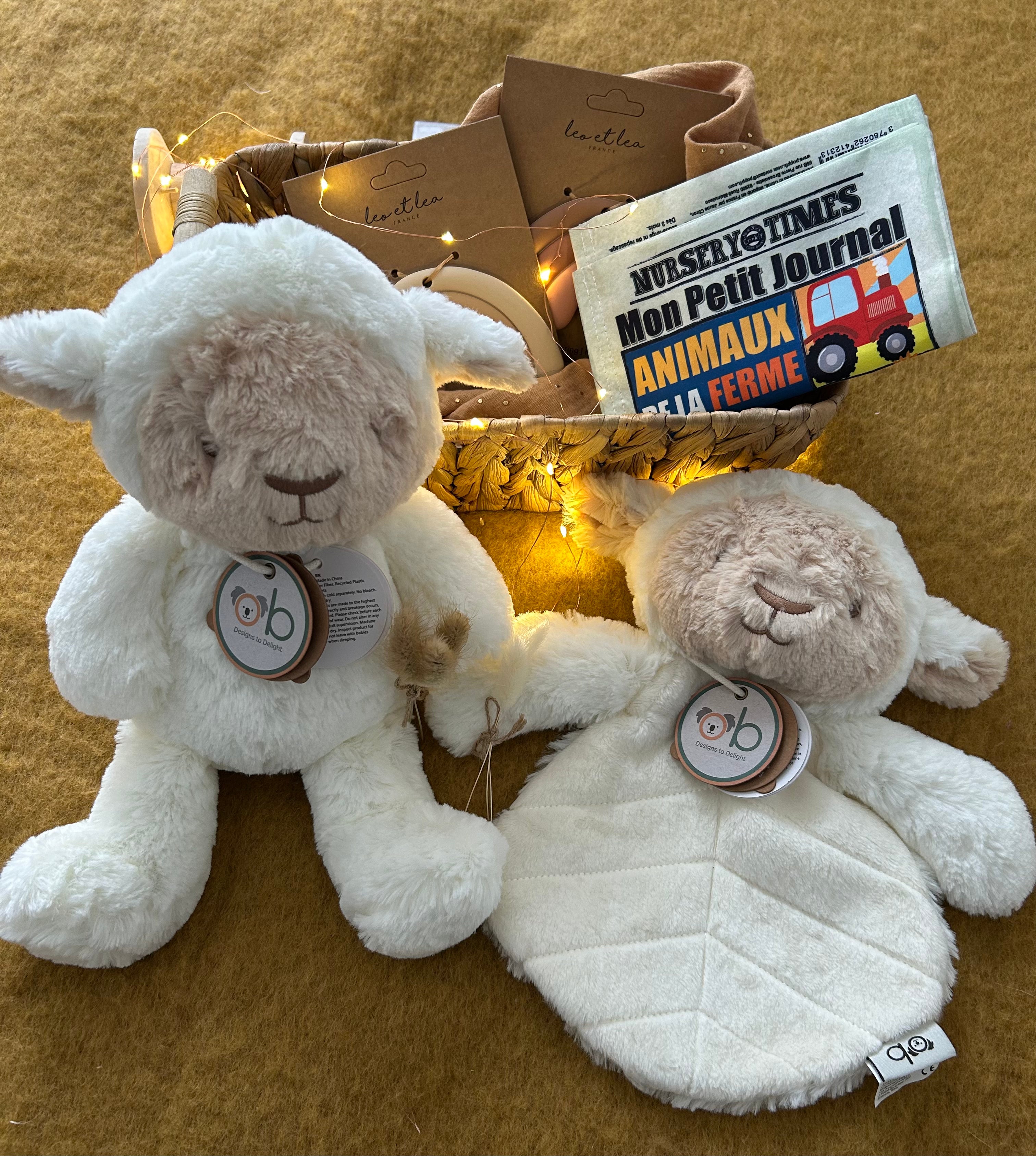 Doudou plat mouton  Blanc 30 CM
