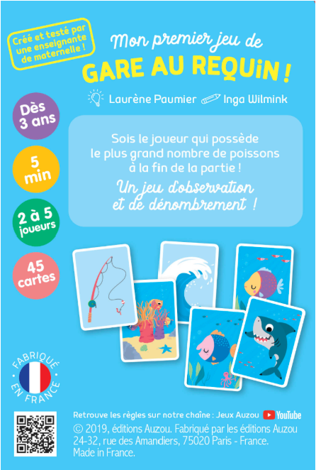 JEU DE CARTES - MON PREMIER JEU DE GARE AU REQUIN ! Dès 3 ans