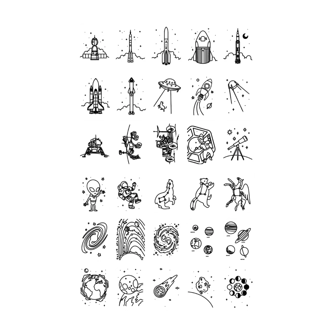 Recharge KIDYDRAW-MINI – Galaxie et Dinosaures – 60 cartes