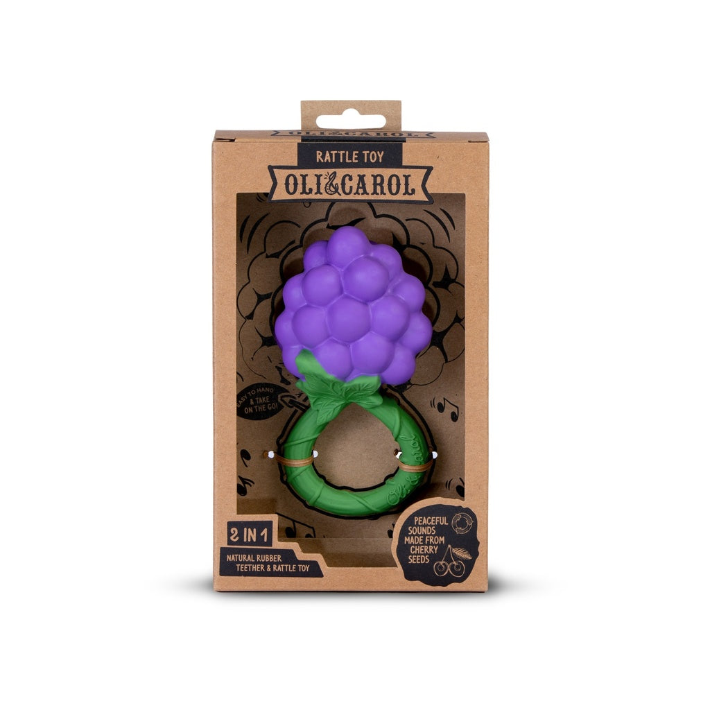 Hochet raisin en caoutchouc naturel – Oli & Carol – Dès la naissance