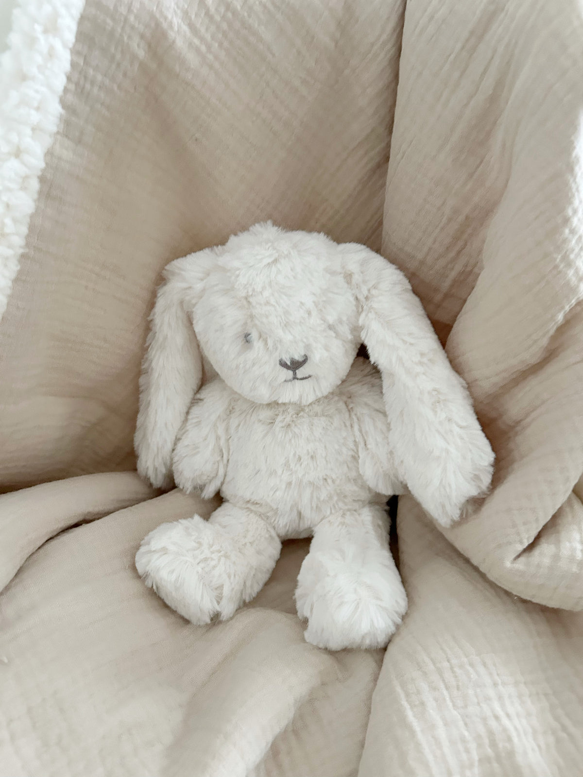 Peluche lapin crème 25cm crème personnalisable