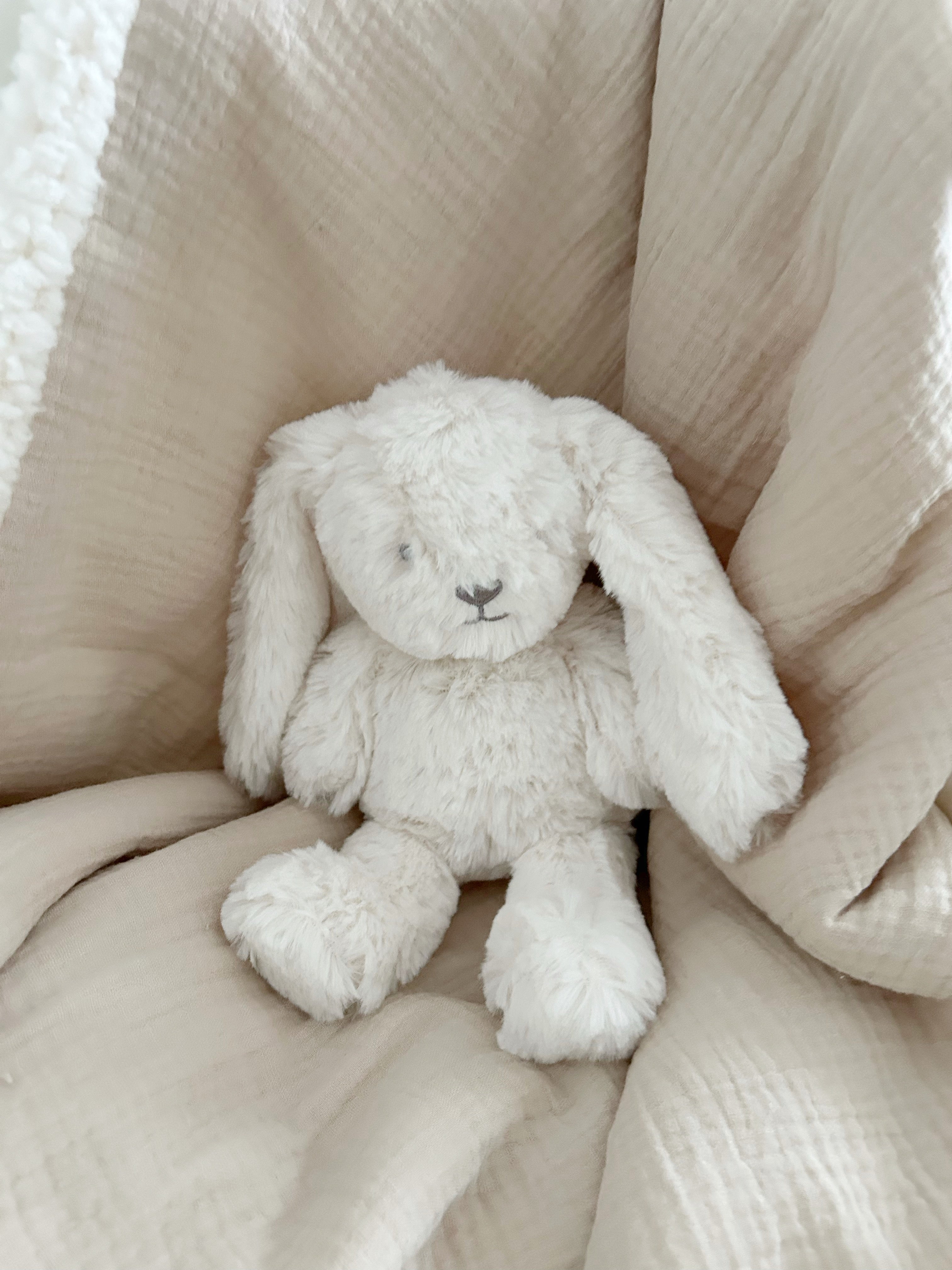Peluche lapin crème 25cm crème personnalisable