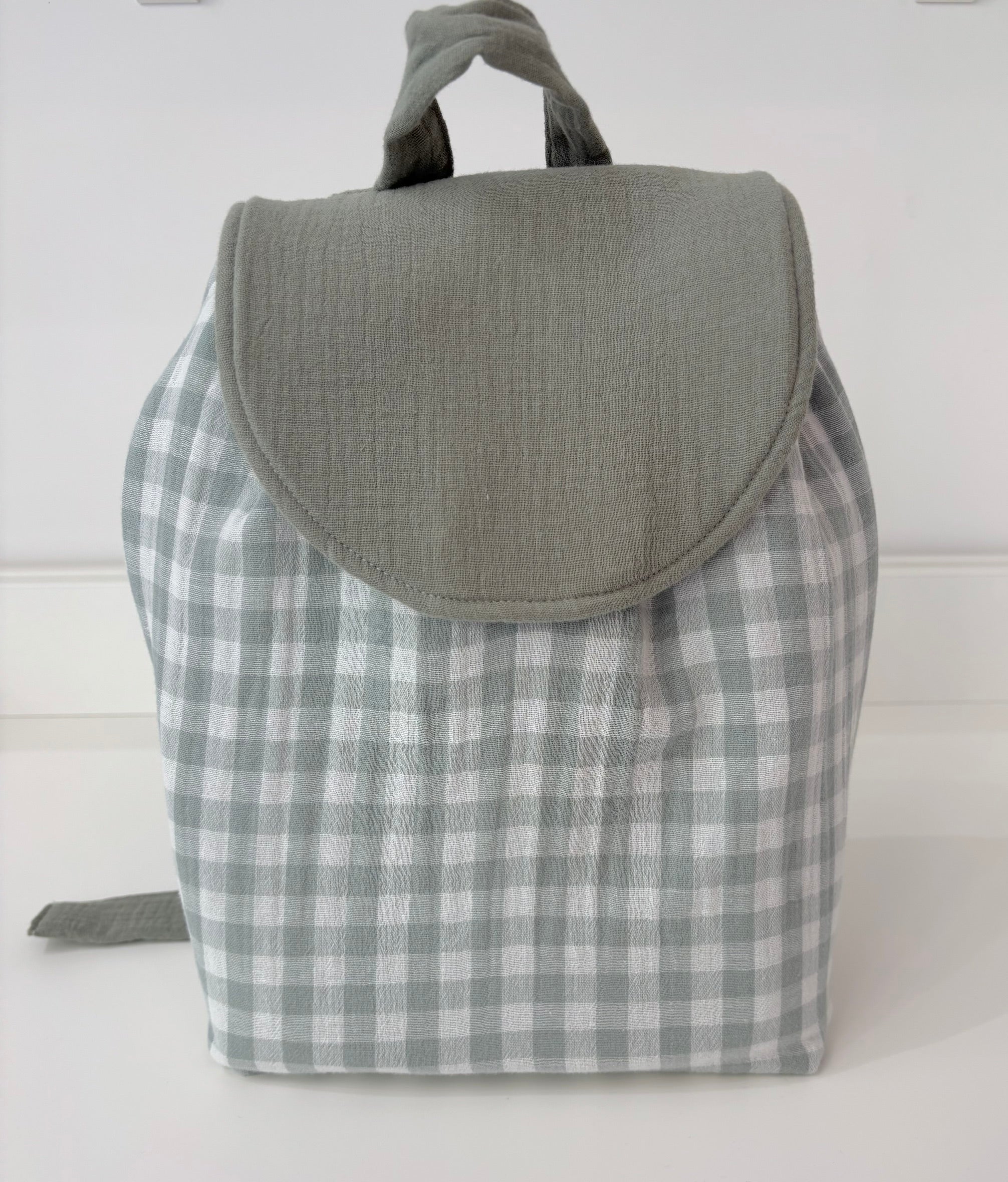 Sac à dos enfants personnalisé Carreaux vert