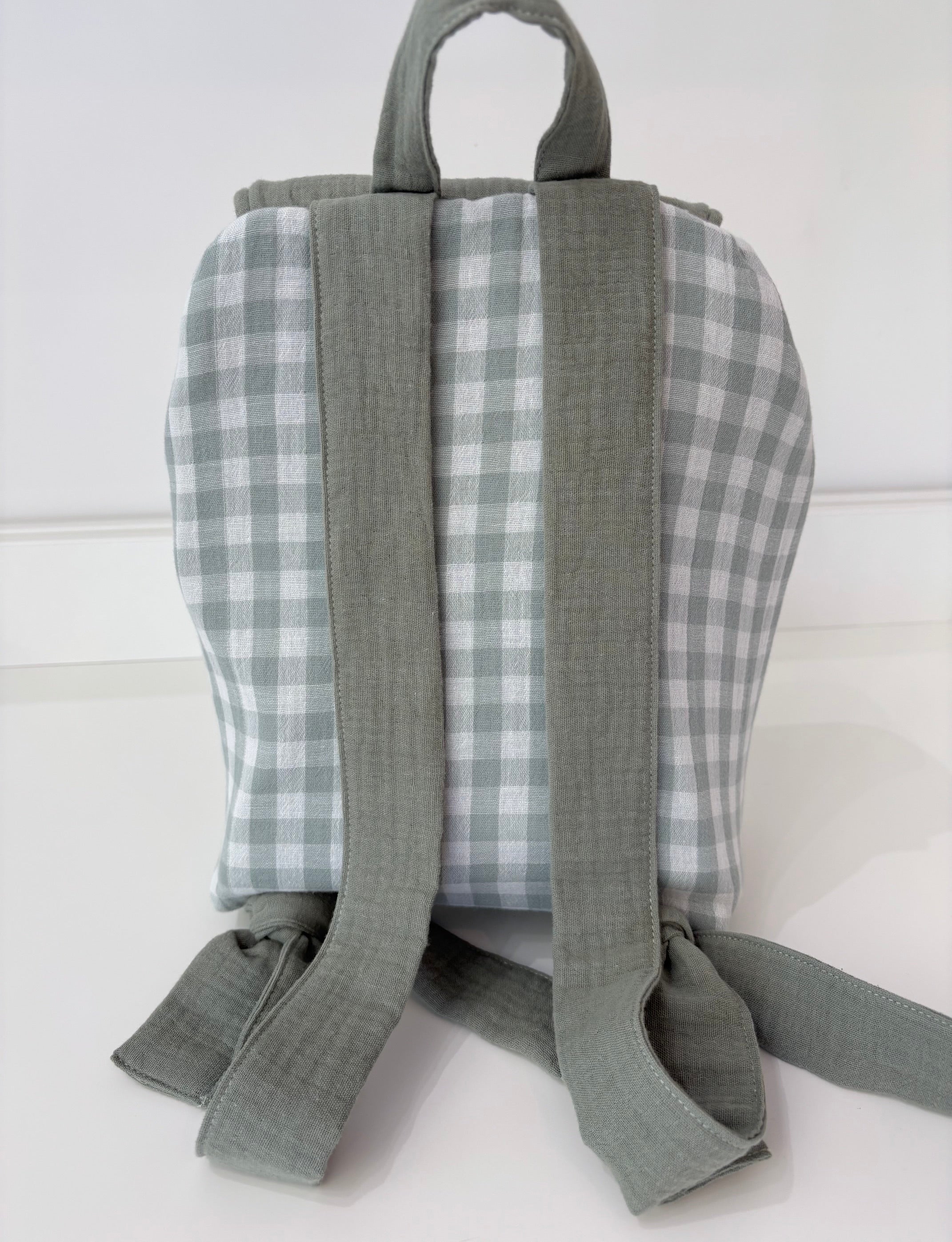 Sac à dos enfants personnalisé Carreaux vert