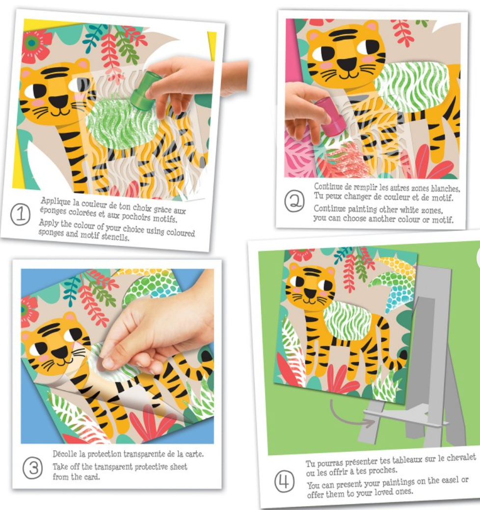 POCHOIRS MOTIFS COULEURS DE LA JUNGLE