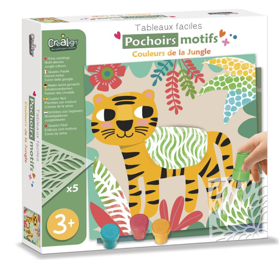 POCHOIRS MOTIFS COULEURS DE LA JUNGLE
