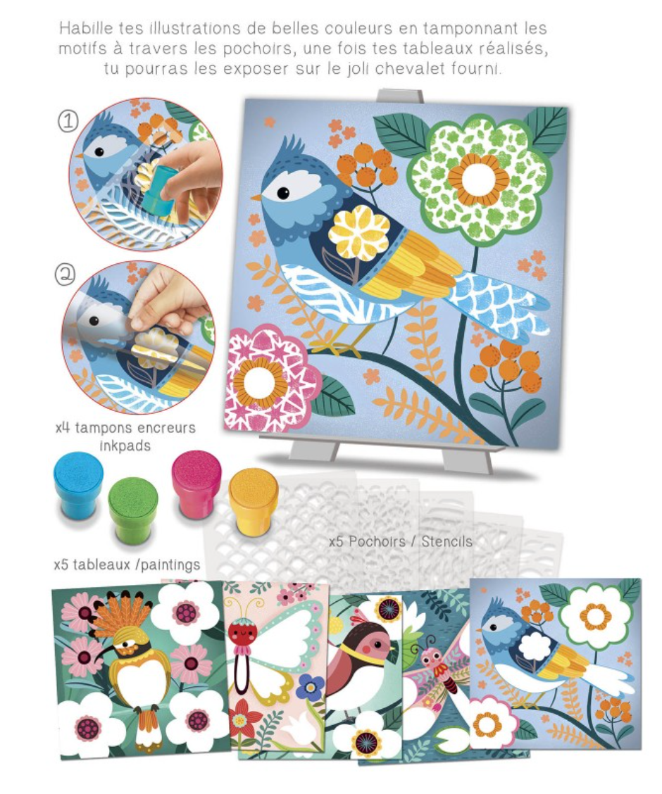 POCHOIRS MOTIFS COULEURS DE PRINTEMPS