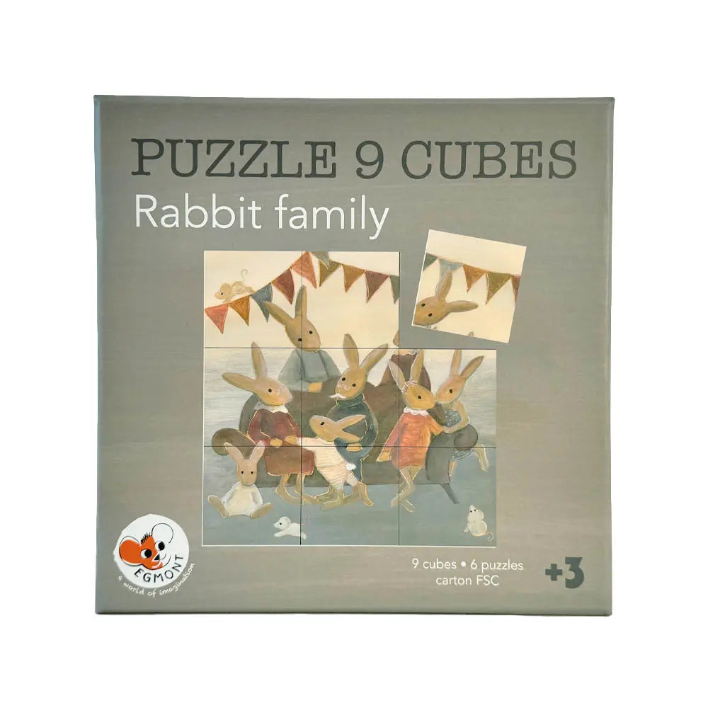 Puzzle de 9 cubes – Famille Lapin – Egmont – Dès 3 ans