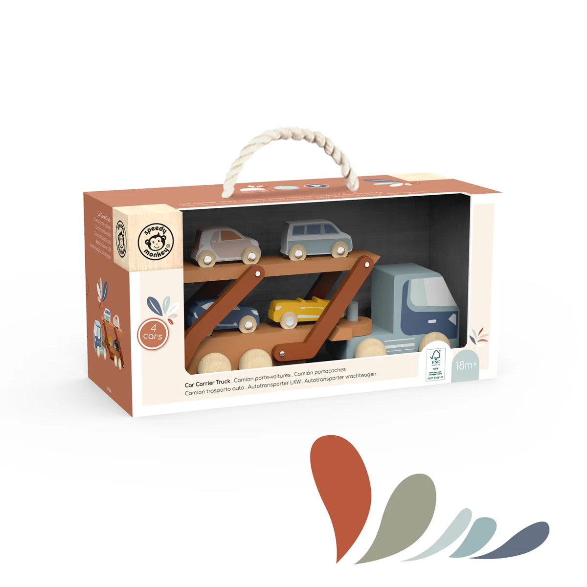 Camion porte-voitures en bois – Speedy Monkey – Dès 18 mois