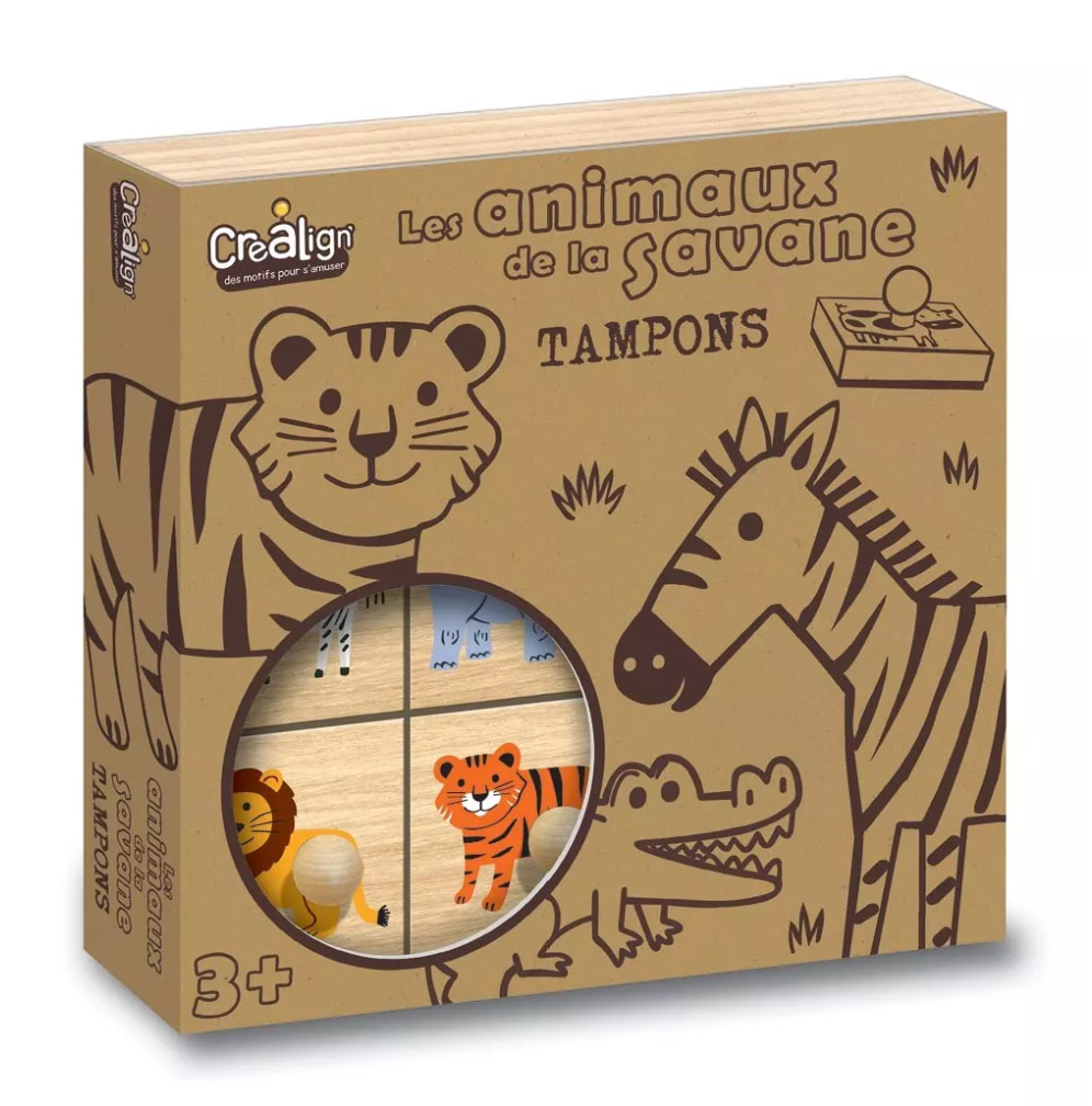 Tampons bois Animaux de la savane