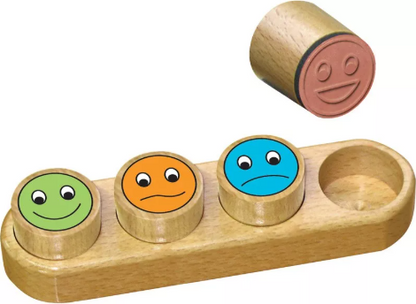 Tampons Bois Smiley – Émotions et Créativité