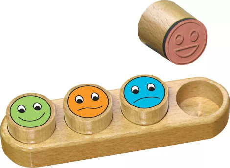 Tampons Bois Smiley – Émotions et Créativité