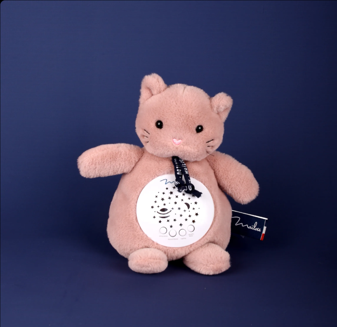 Veilleuse Chat Rose Maïlou – Doudou musical lumineux 19 cm