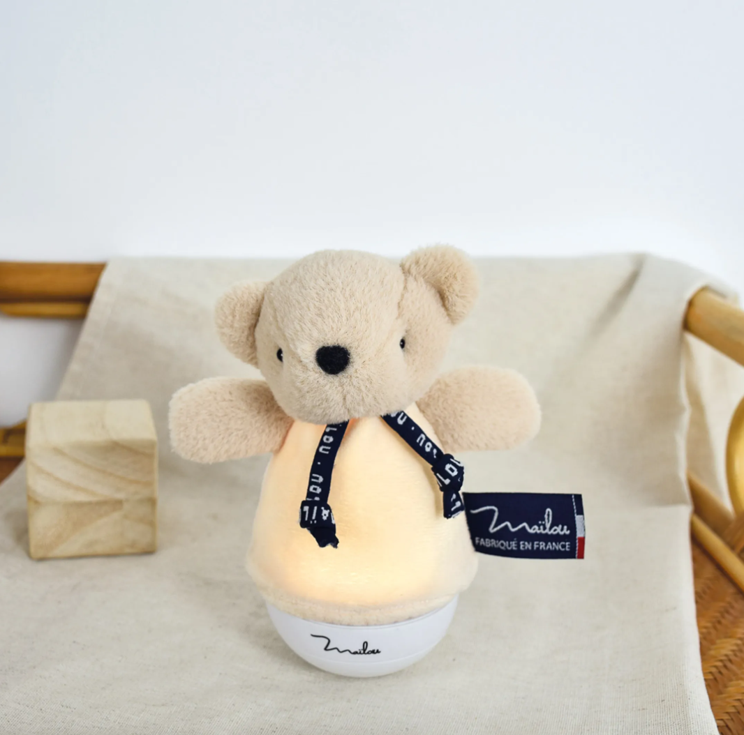 Veilleuse Ours Beige – veilleuse musicale 16 cm
