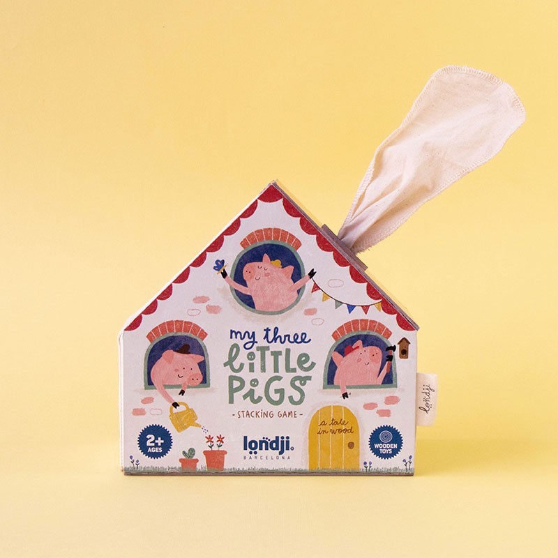 Jouet en bois - Les trois petits cochons dès 2 ans
