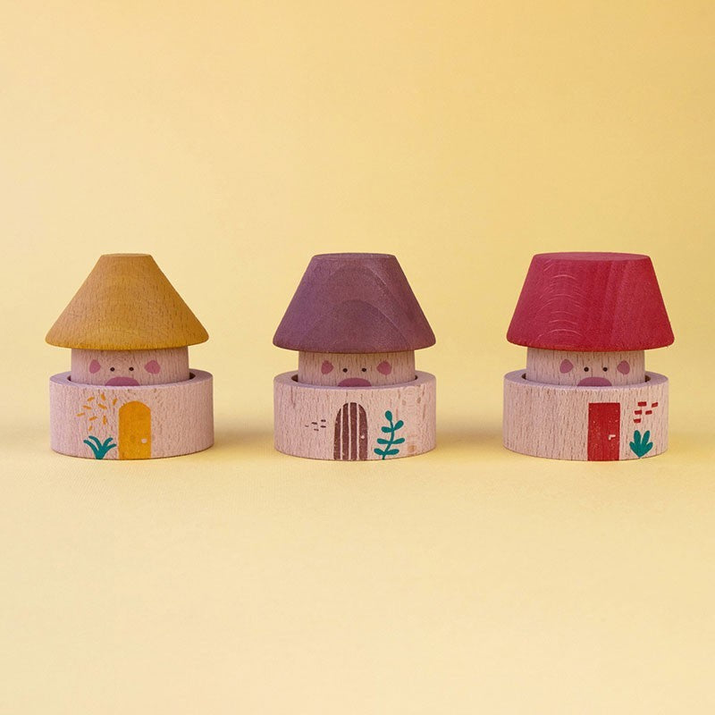 Jouet en bois - Les trois petits cochons dès 2 ans