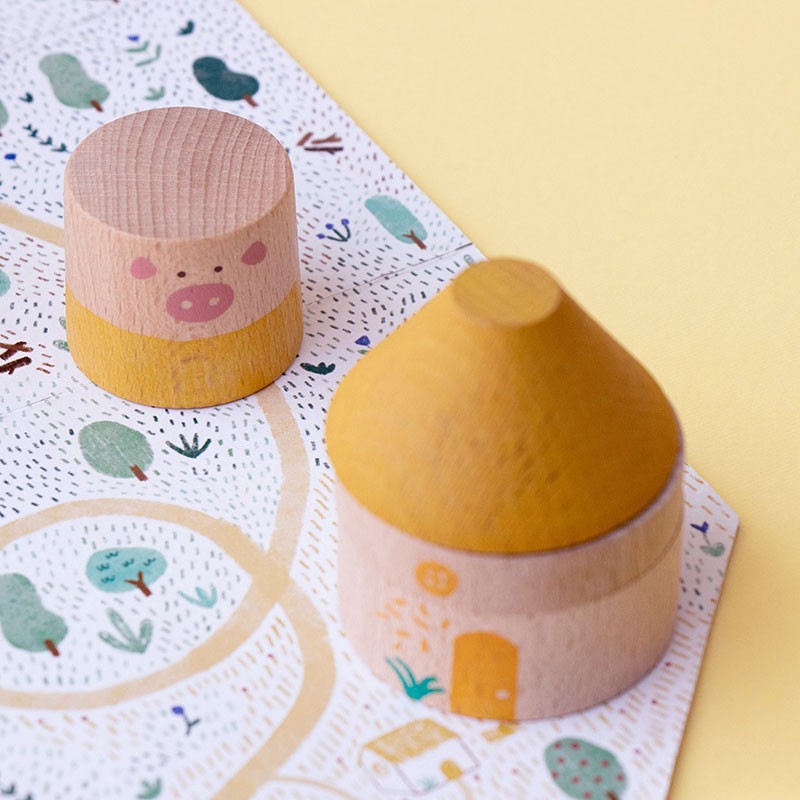 Jouet en bois - Les trois petits cochons dès 2 ans