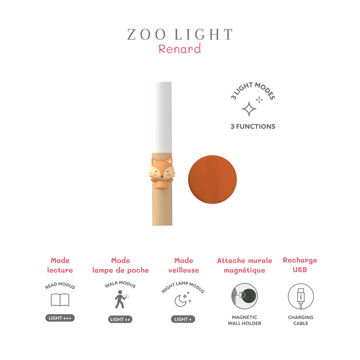Lampe veilleuse enfant Renard – The Zoofamily