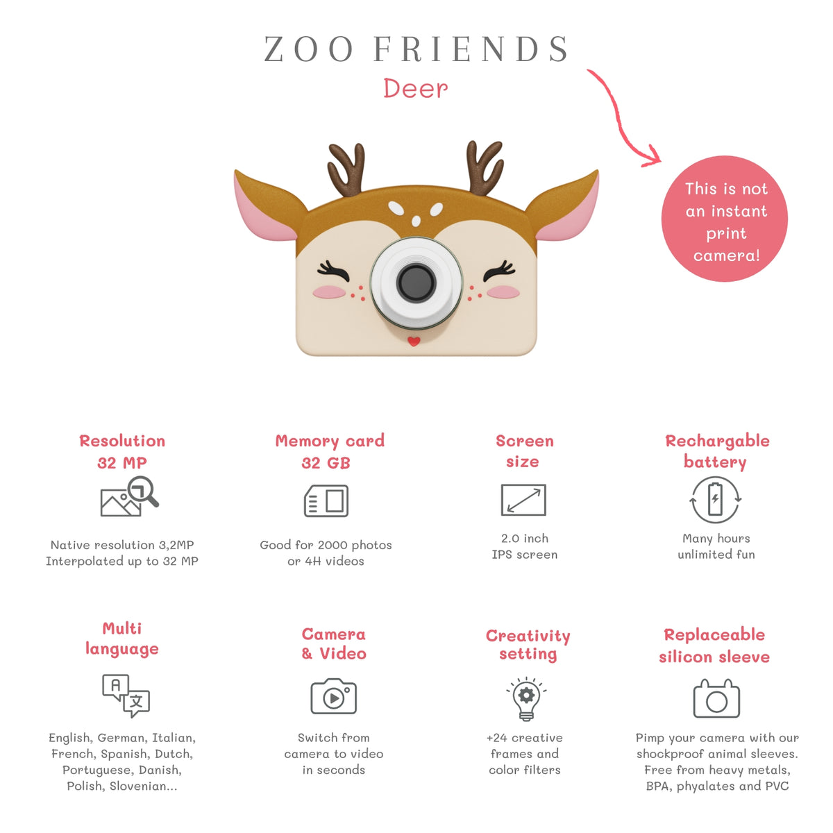 Appareil photo enfant Cerfs – The Zoofamily