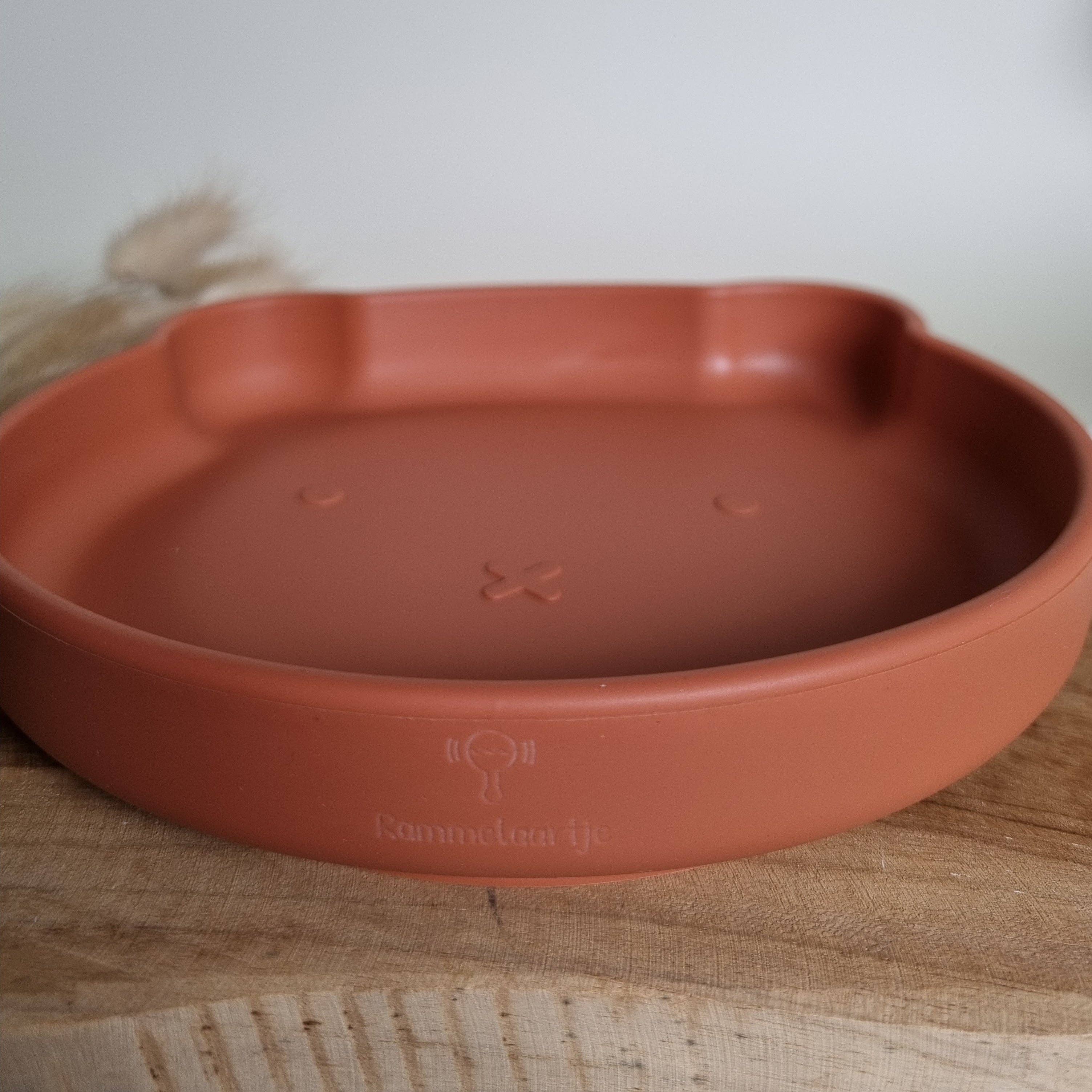 Assiette en silicone avec ventouse - Ours Rouille