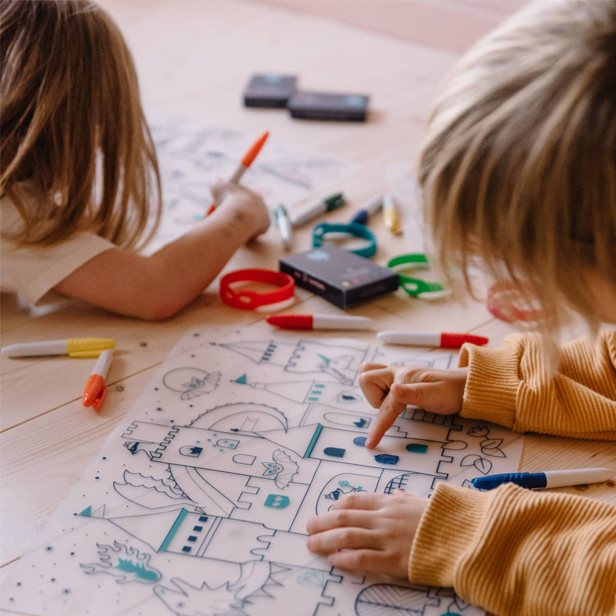 Set de coloriage réutilisable en silicone – Château