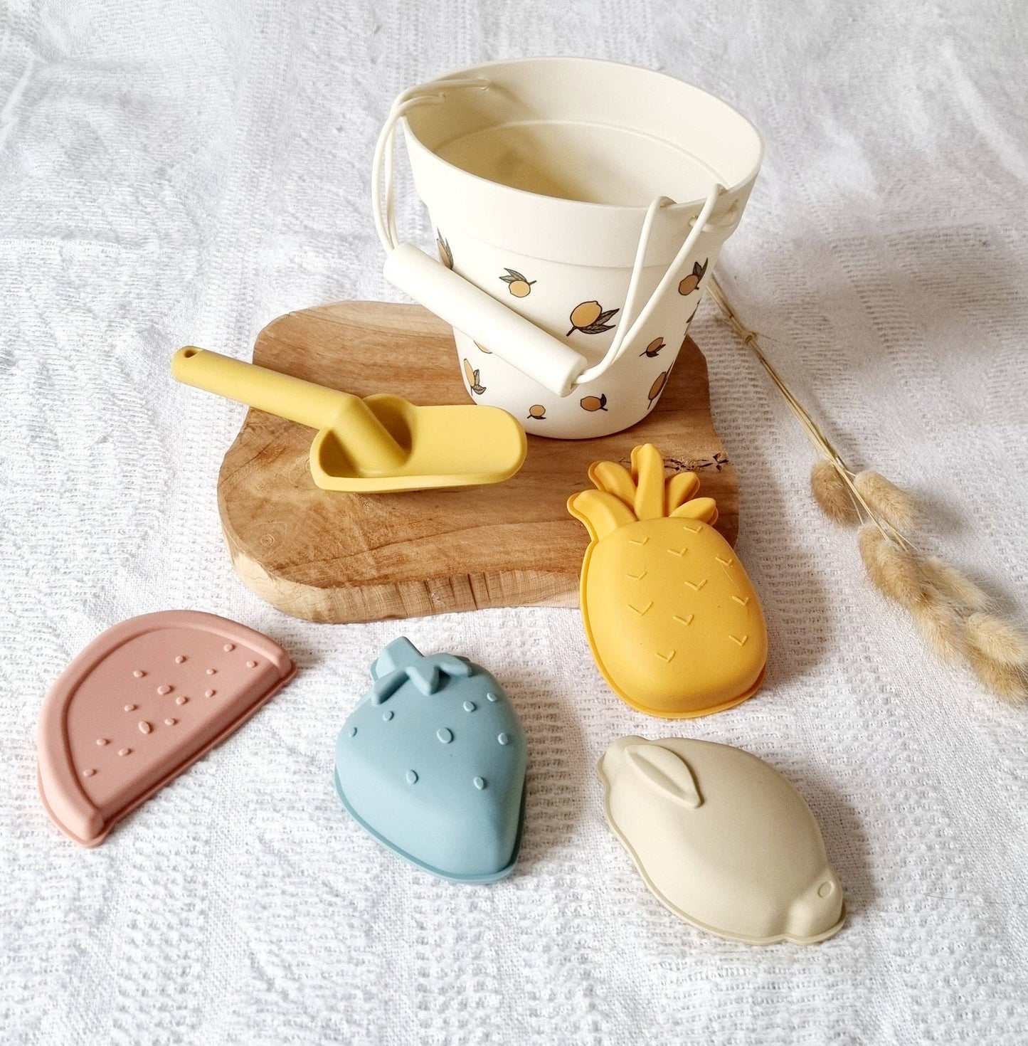 Seau en silicone avec moules - Citron