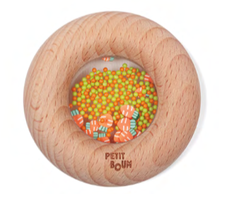 Hochet sensoriel en bois – Donut Petit Boum