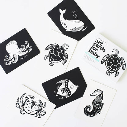 Cartes d'art pour bébé - Animaux marins - Cartes flash pour nourrissons