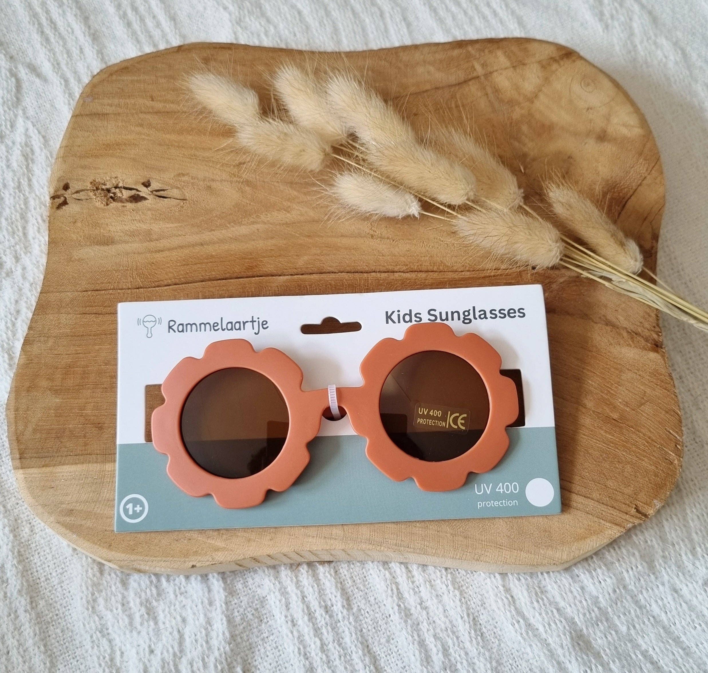 Lunettes de soleil enfant UV400 motif fleur - Rouille