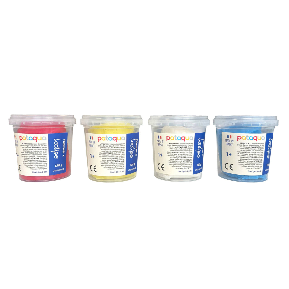 Pâte à jouer végétale – couleurs primaires – 4 × 130 g