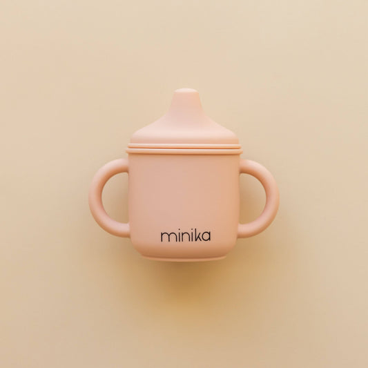Gobelet d’apprentissage en silicone avec poignées - Blush