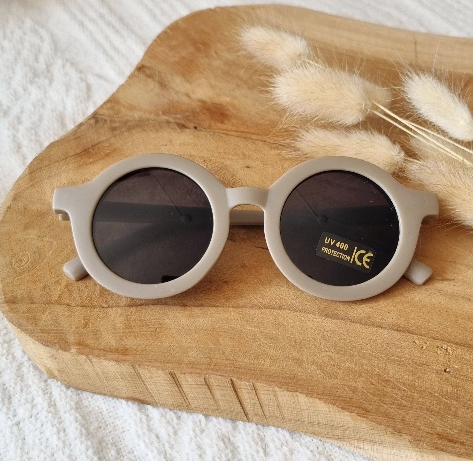 Lunettes de soleil rondes enfant avec protection UV400 - Taupe