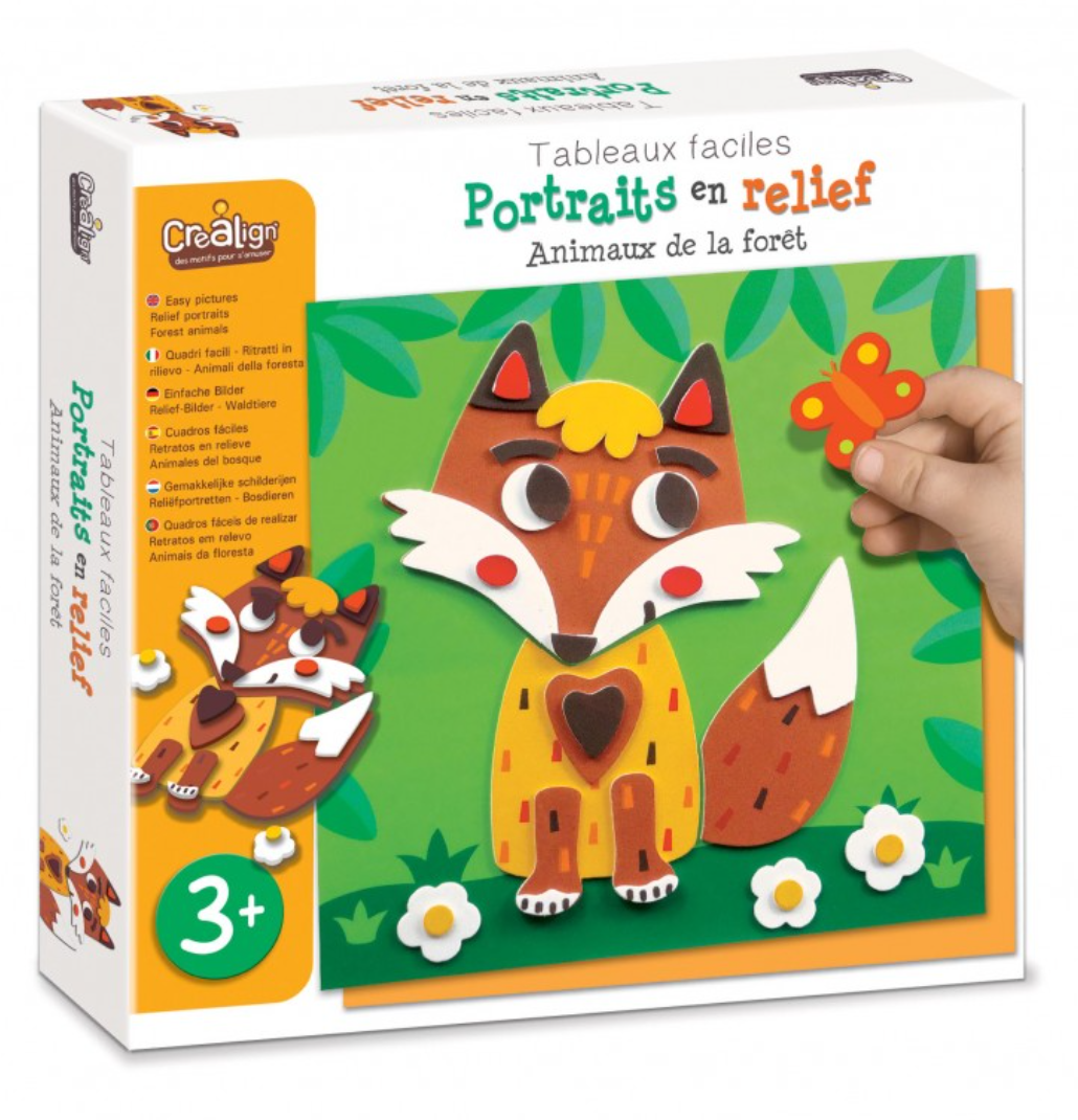 Portraits en relief - animaux de la forêt